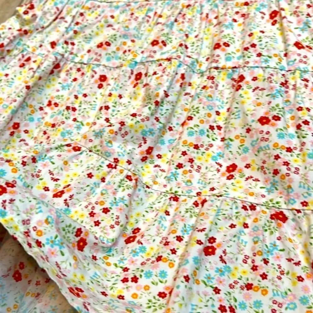 Laura Ashley tiered floral cotton poplin dress size 4/5